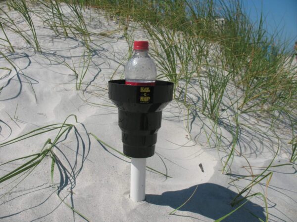 Beach Cup Holder holds your drinks at the beach