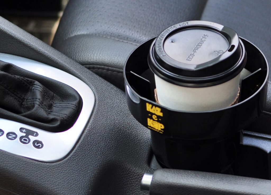 Cup Holder Insert placed in a car cup holder